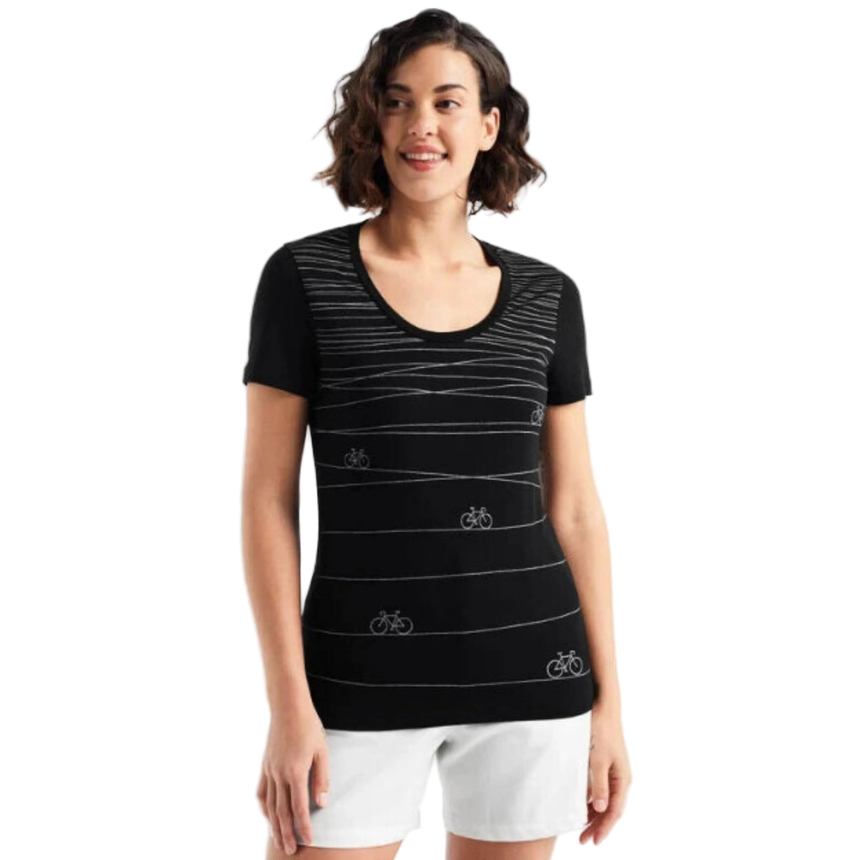 Icebreaker Merino Women's Tech Lite Print Scoop Neck Tee Shirts Large
